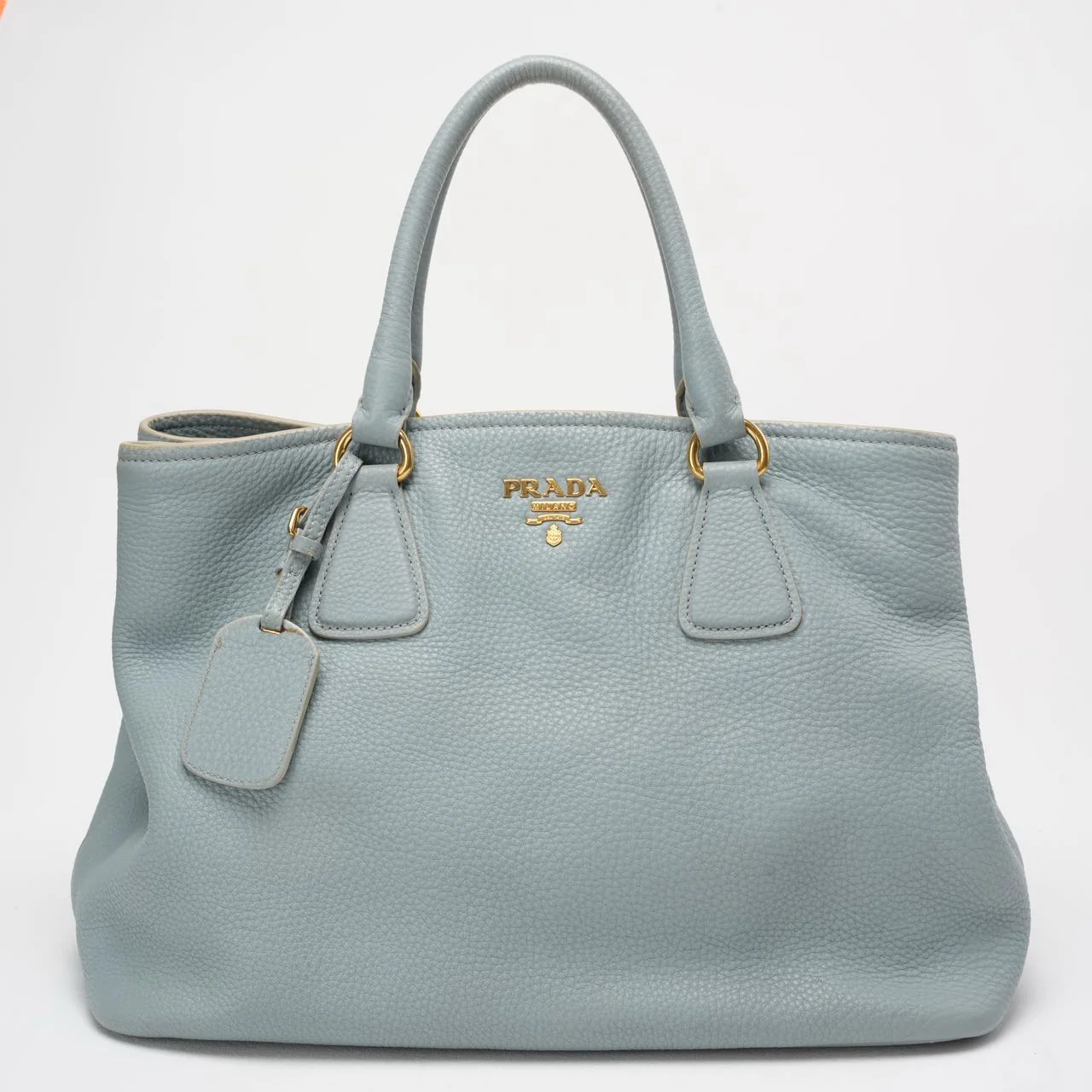 Prada mittelgroße Galleria Tote Tasche Saffiano - Luxleder Hellblau