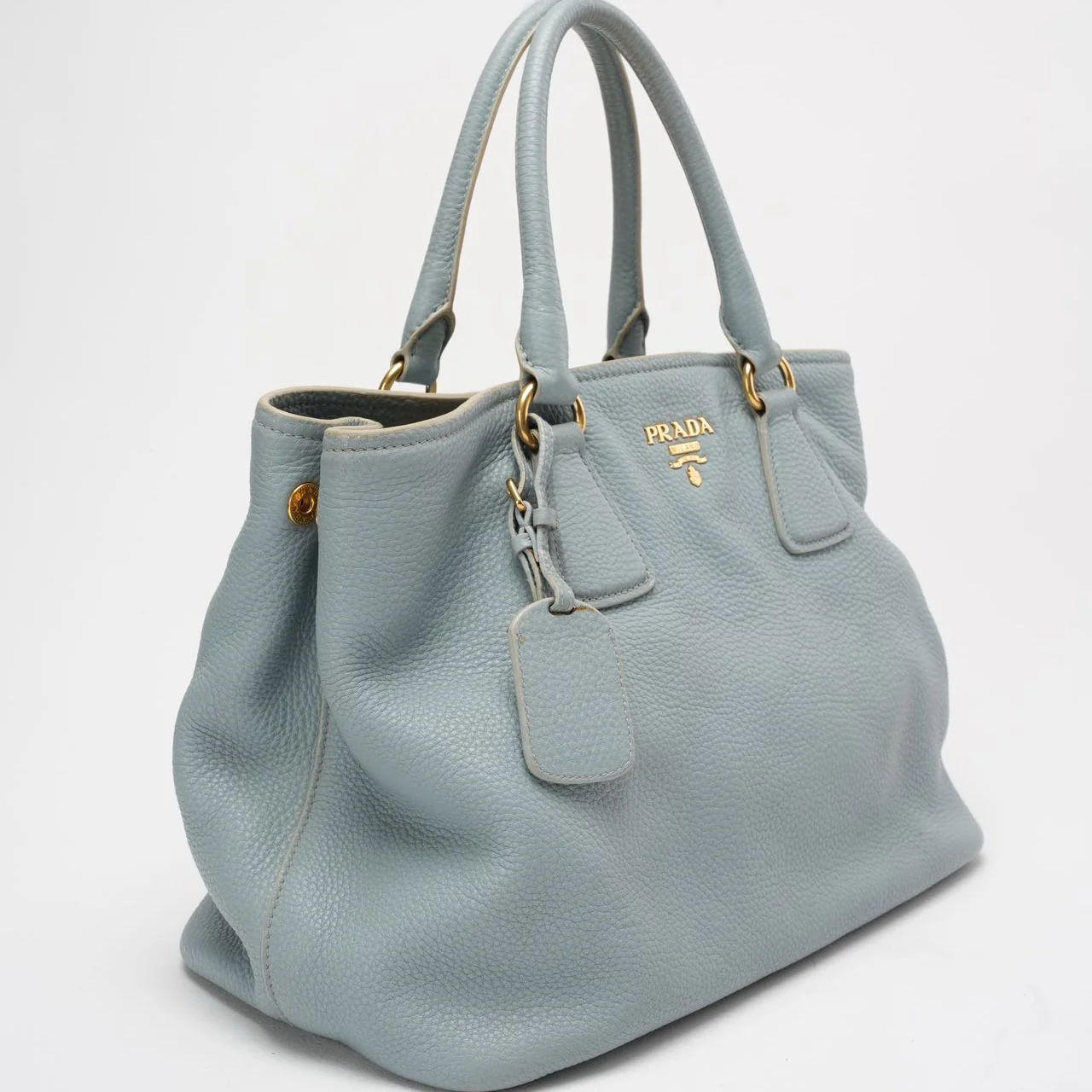 Prada Light Blue Saffiano Lux Leather Medium Galleria Tote