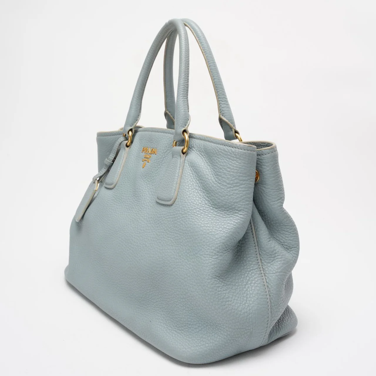 Prada Light Blue Saffiano Lux Leather Medium Galleria Tote