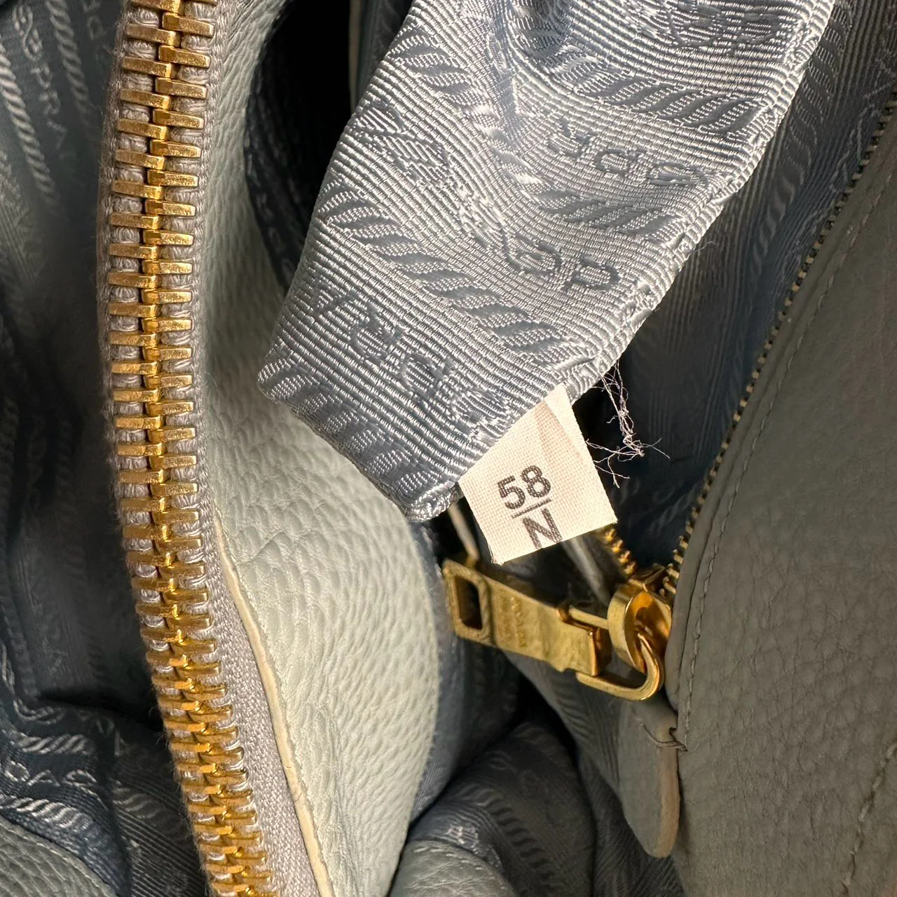 Prada Light Blue Saffiano Lux Leather Medium Galleria Tote