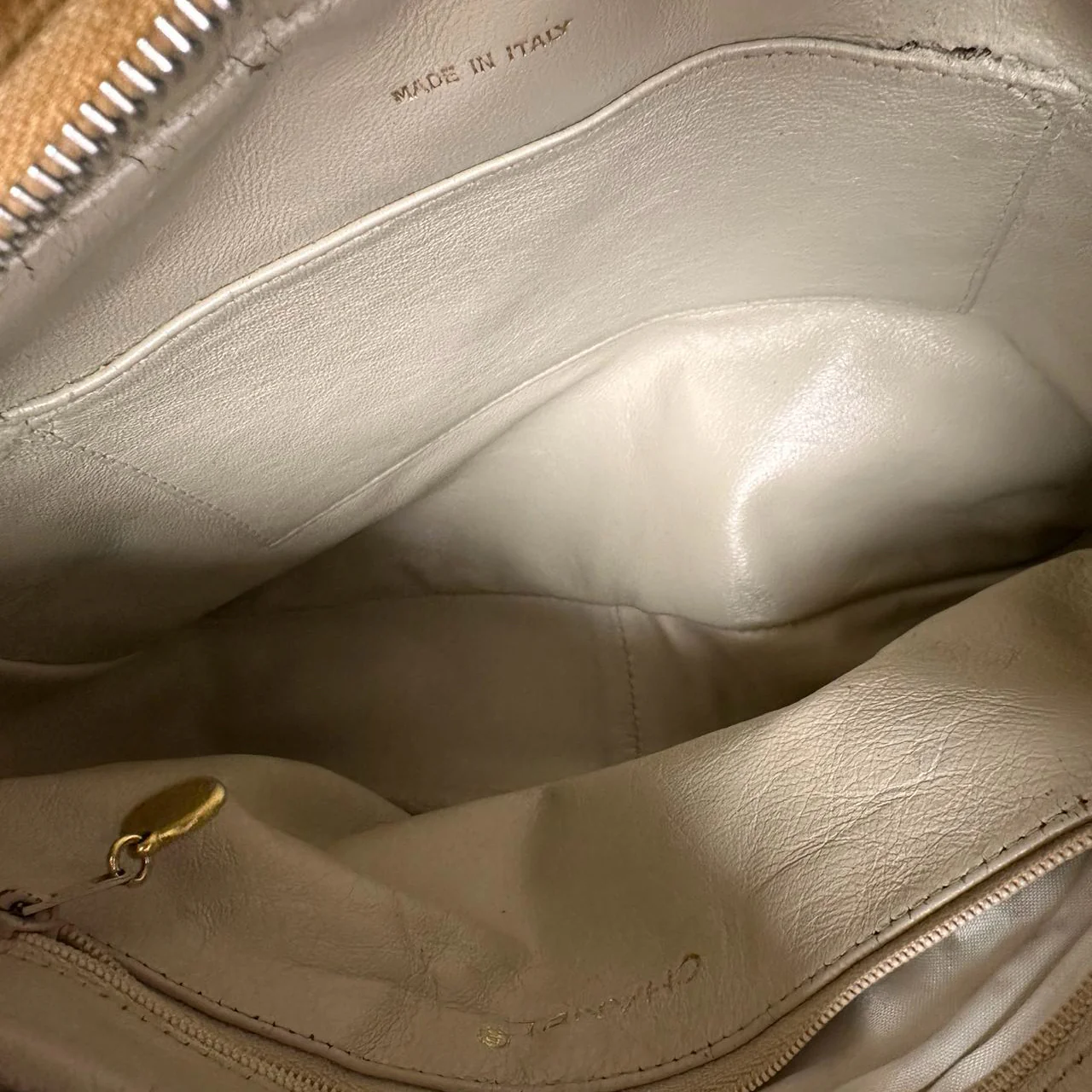 Chanel Vintage Caramel Caviar Diagonal Crossbody Bag