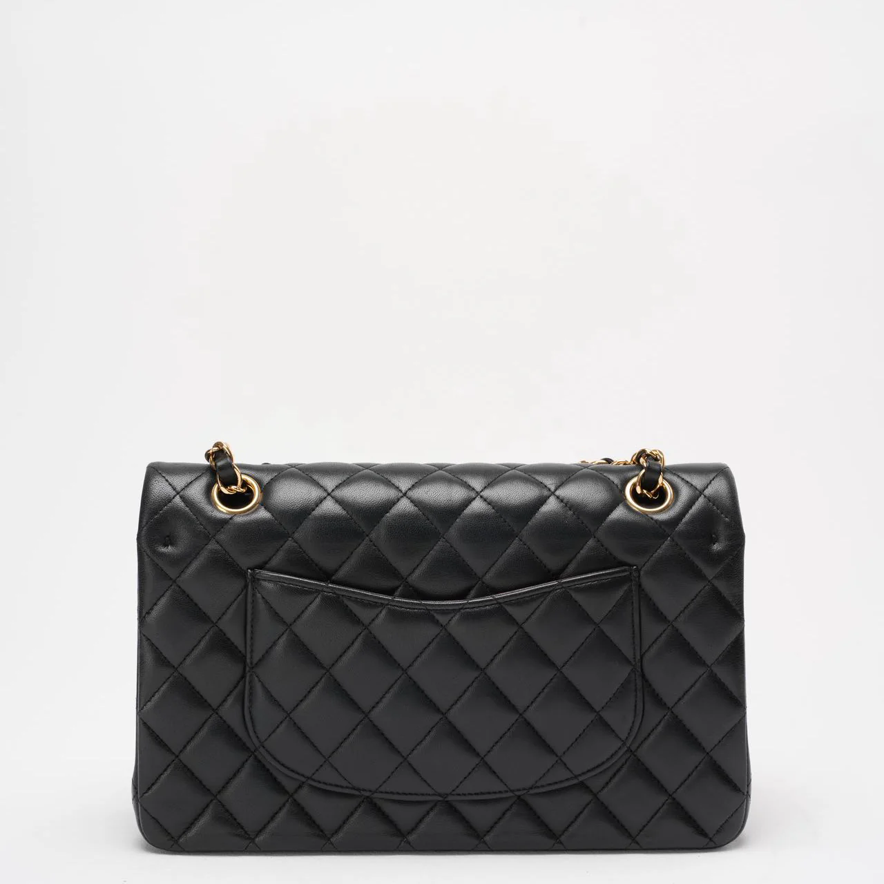 Chanel Black Double Flap Bag Medium Lambskin