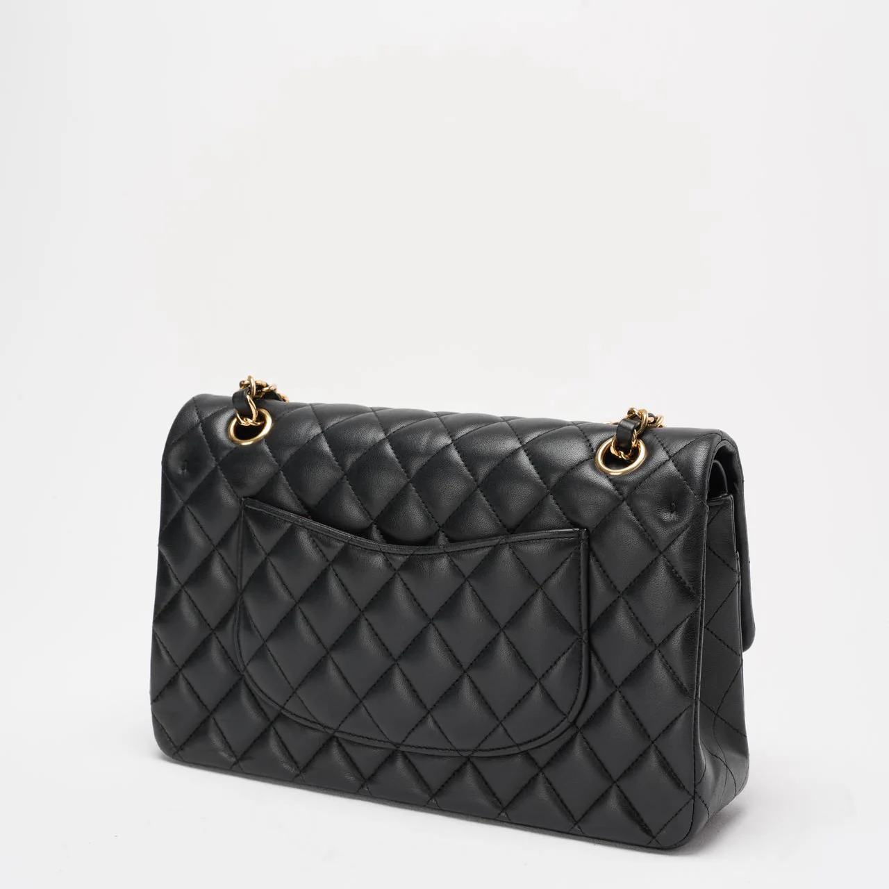 Chanel Black Double Flap Bag Medium Lambskin