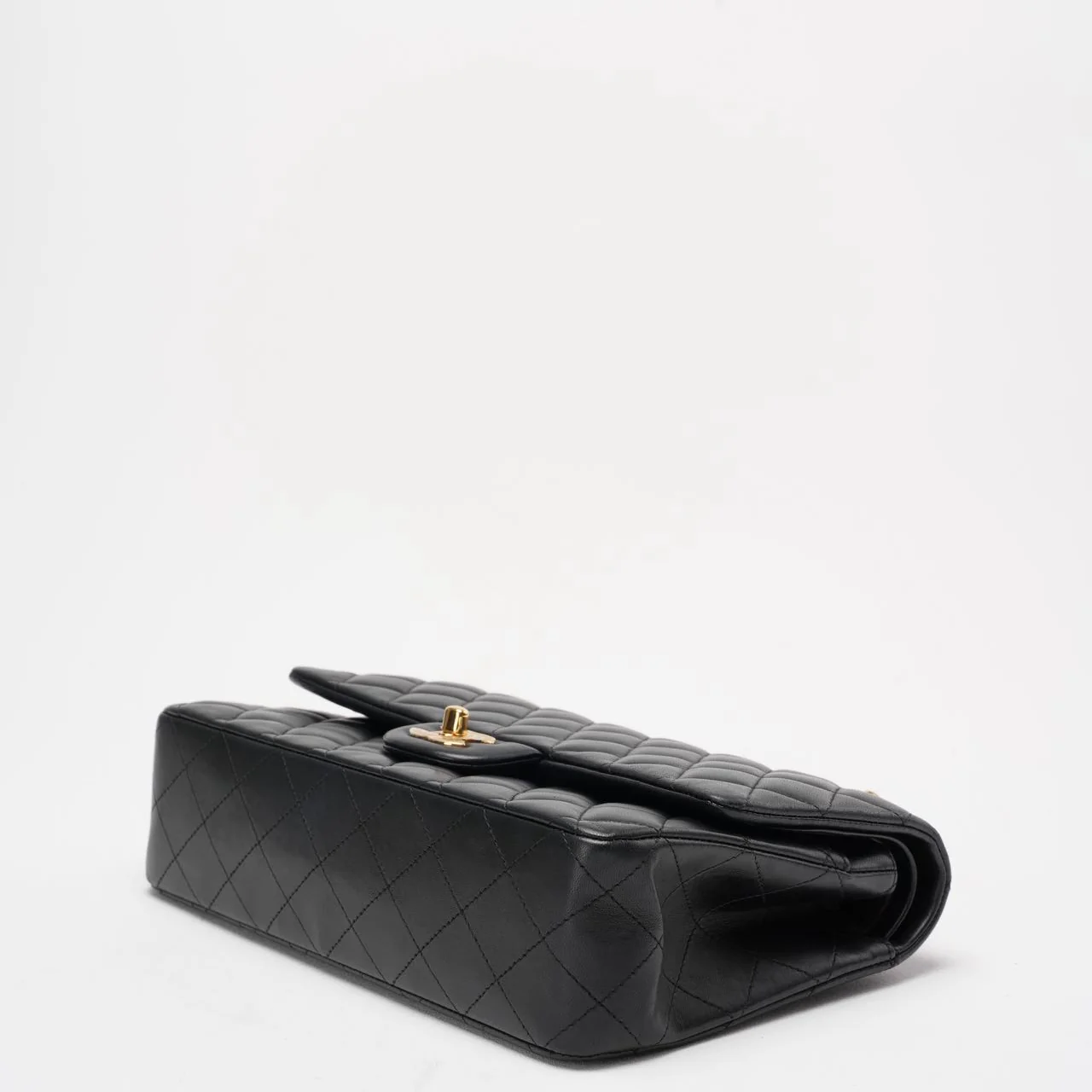 Chanel Black Double Flap Bag Medium Lambskin