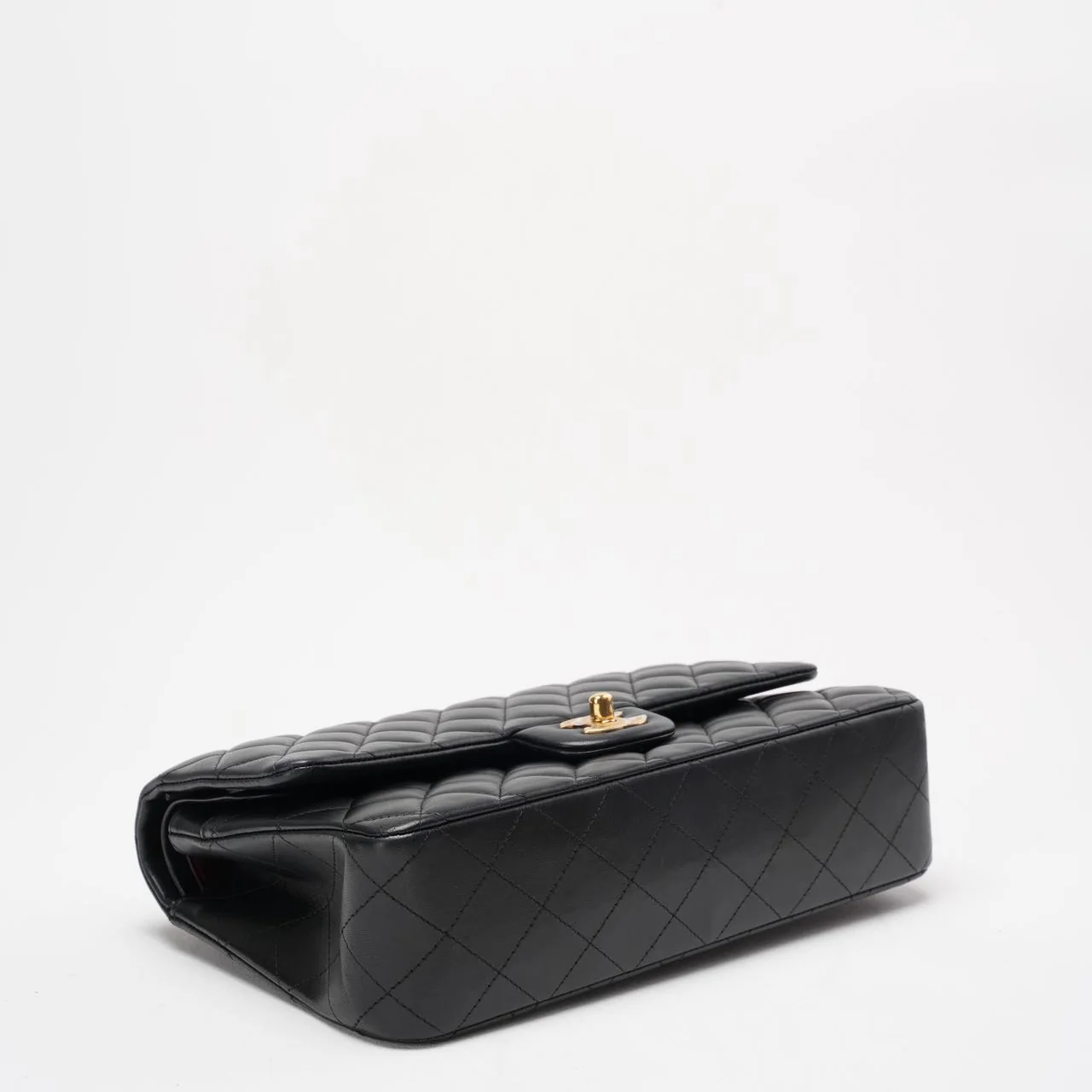 Chanel Black Double Flap Bag Medium Lambskin