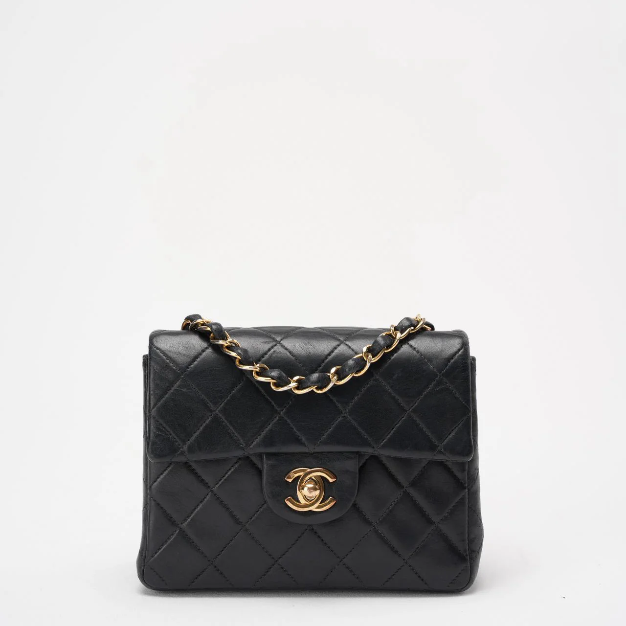Chanel Black Vintage Mini Flap Square Bag 2000s