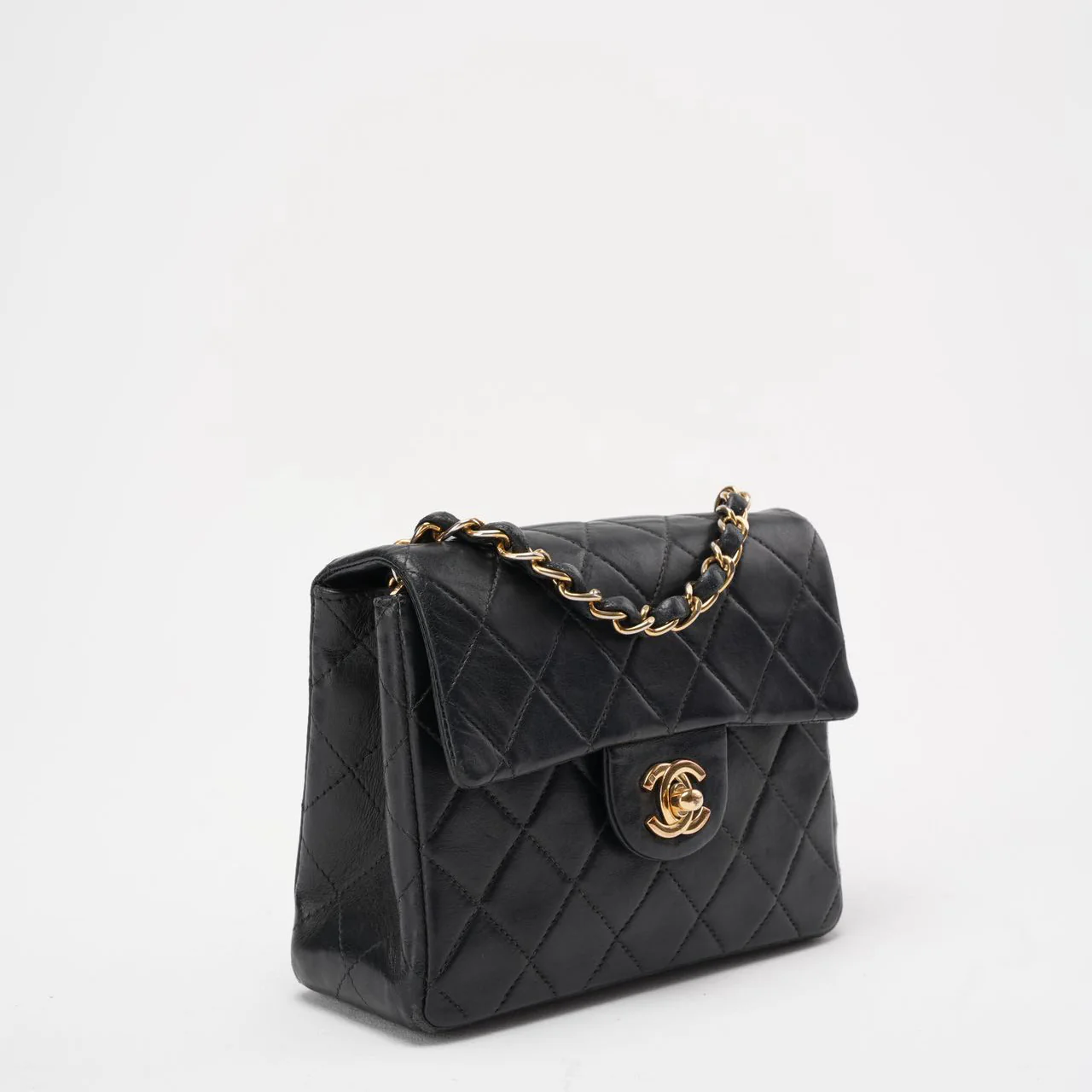 Chanel Black Vintage Mini Flap Square Bag 2000s