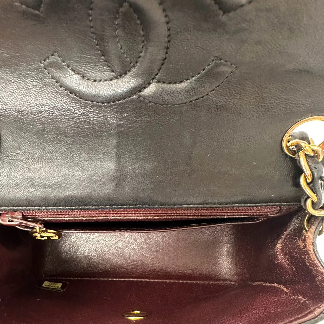 Chanel Black Vintage Mini Flap Square Bag 2000s