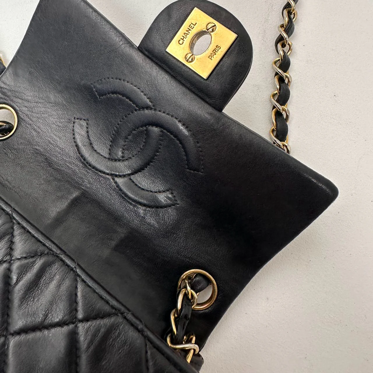 Chanel Black Vintage Mini Flap Square Bag 2000s