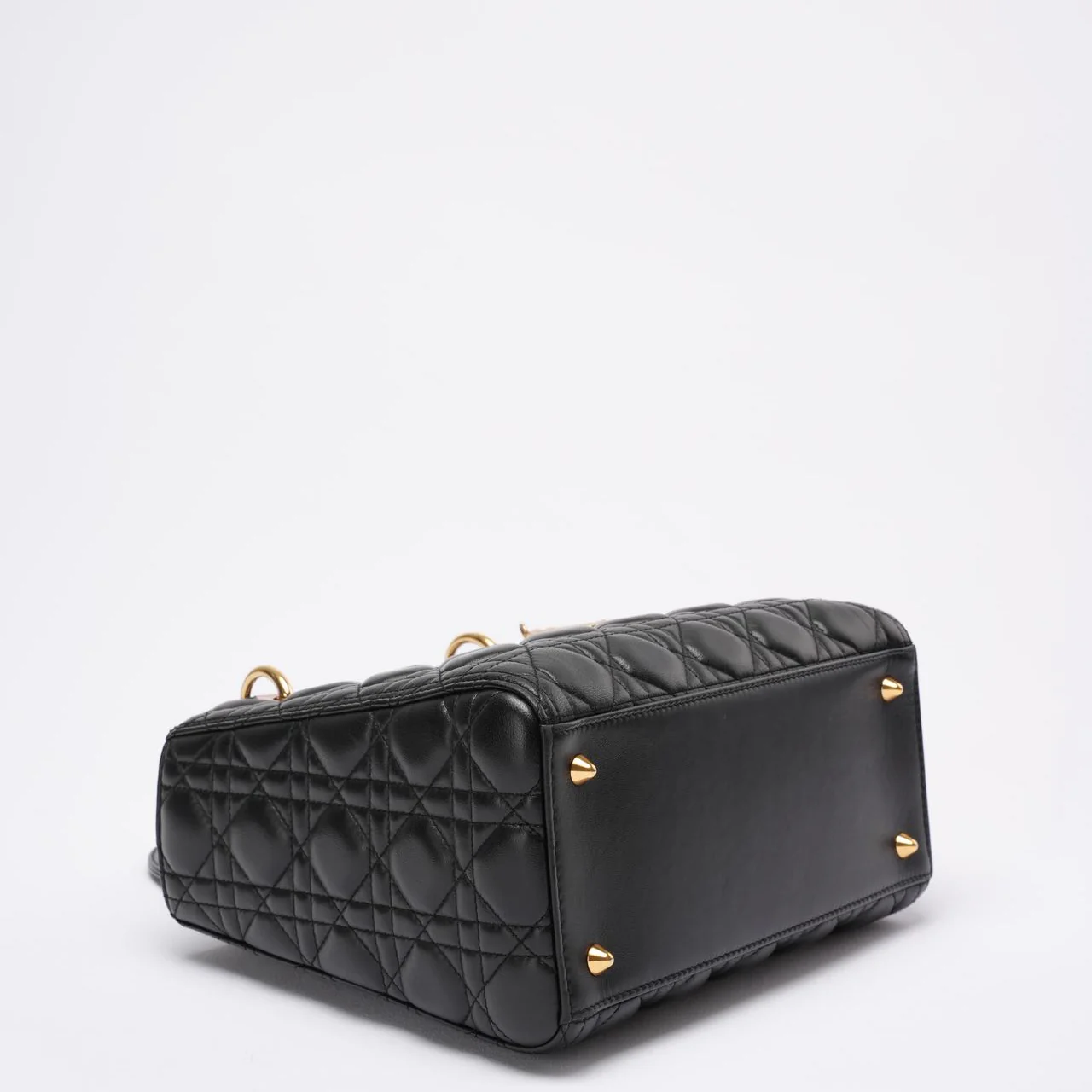 Christian Dior Lady Dior Medium Bag Black Lambskin Leather