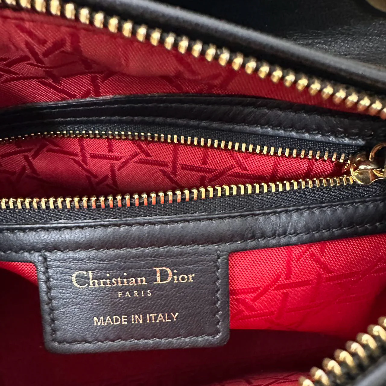 Christian Dior Lady Dior Medium Bag Black Lambskin Leather