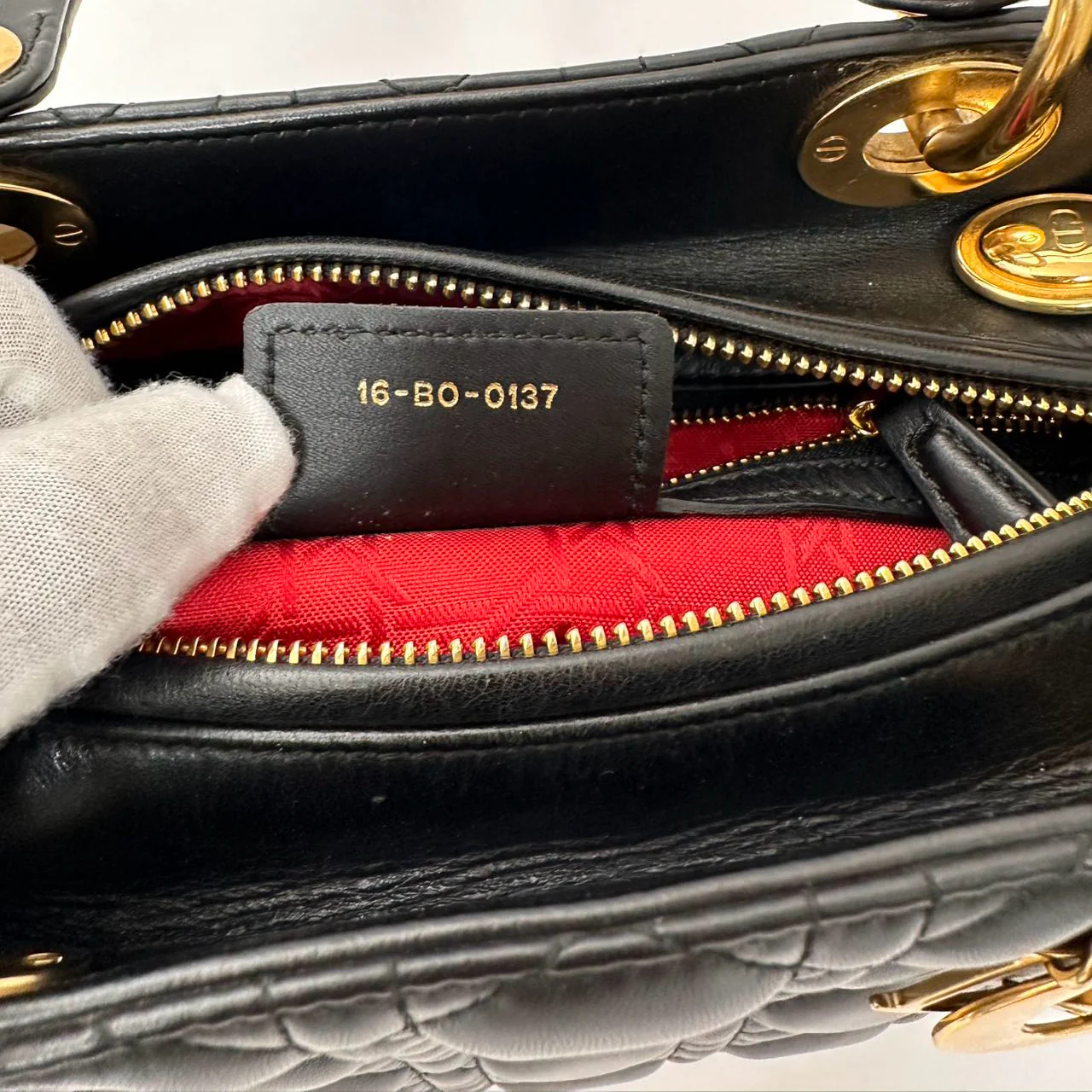 Christian Dior Lady Dior Medium Bag Black Lambskin Leather