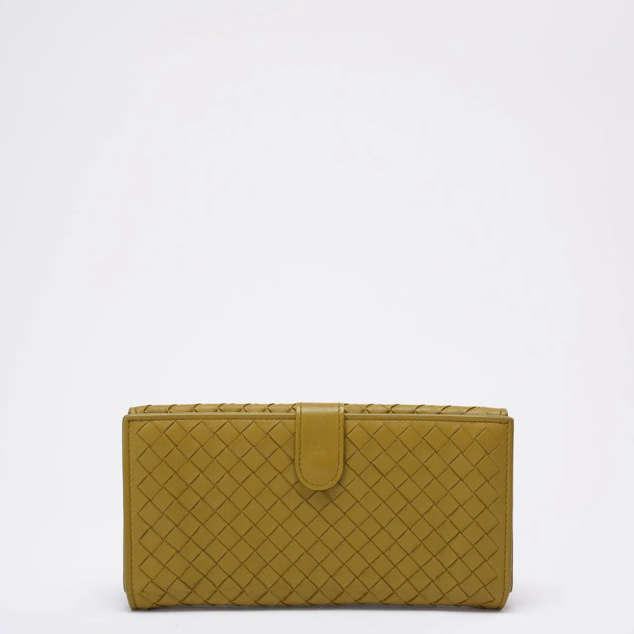 Bottega Veneta Yellow Nappa Wallet Intrecciato Continental Snap Wallet