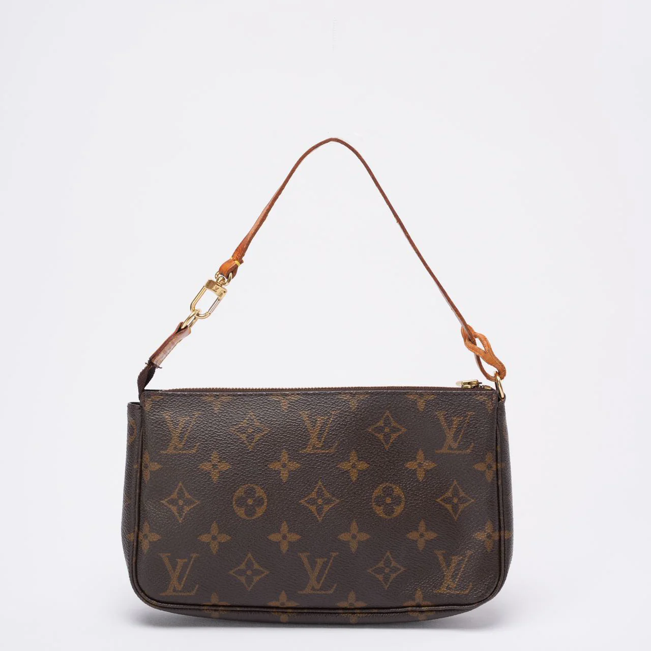 Louis Vuitton Vintage Brown Monogram Pochette Accessoires Shoulder Bag 2000