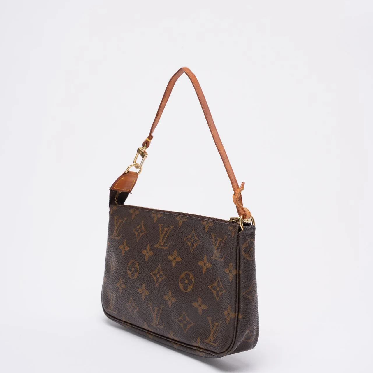 Louis Vuitton Vintage Brown Monogram Pochette Accessoires Shoulder Bag 2000