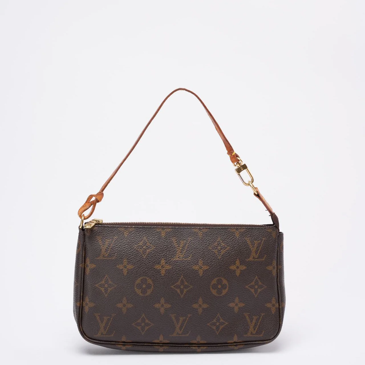 Louis Vuitton Vintage Brown Monogram Pochette Accessoires Shoulder Bag 2000
