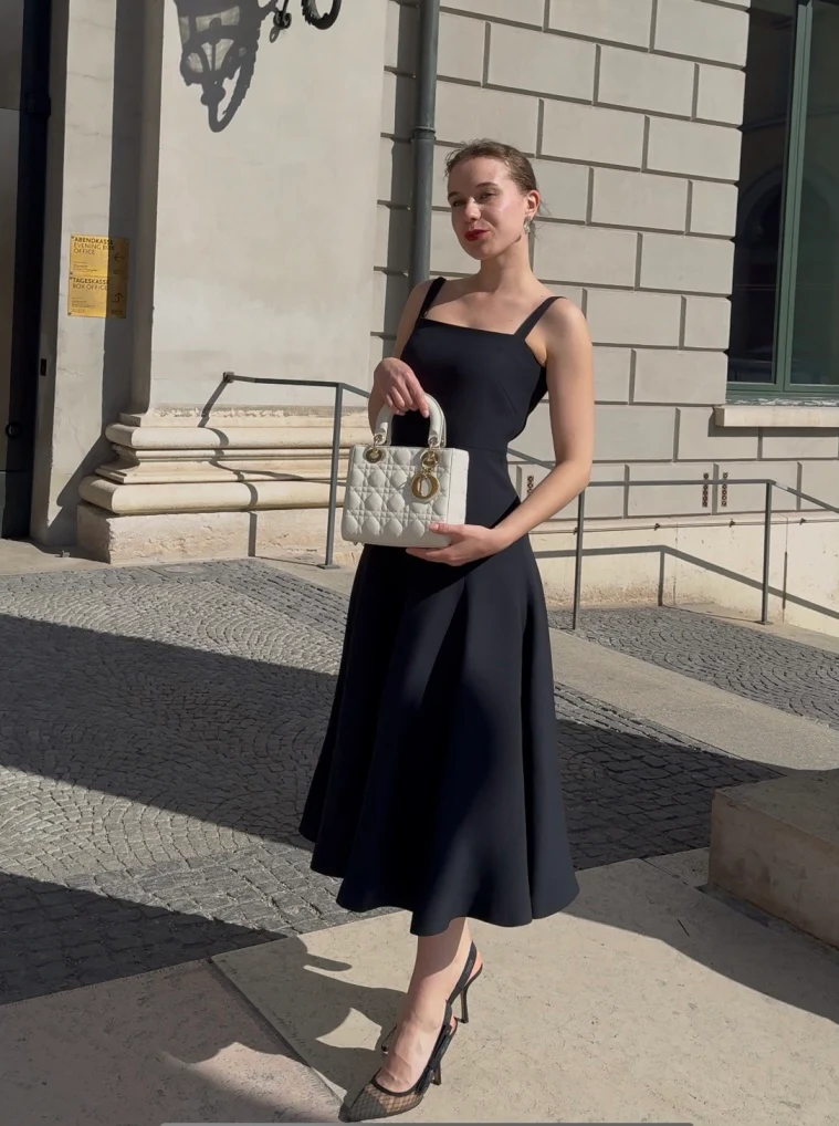 Christian Dior Small Lady Dior Bag in White Cannage Lambskin Leather with Gold Hardware