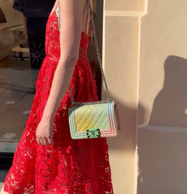 Chanel Caviar Quilted Small Cuba Rainbow Le Boy Bag Multicolour with Silver Hardware - Best Replica Bag Shop