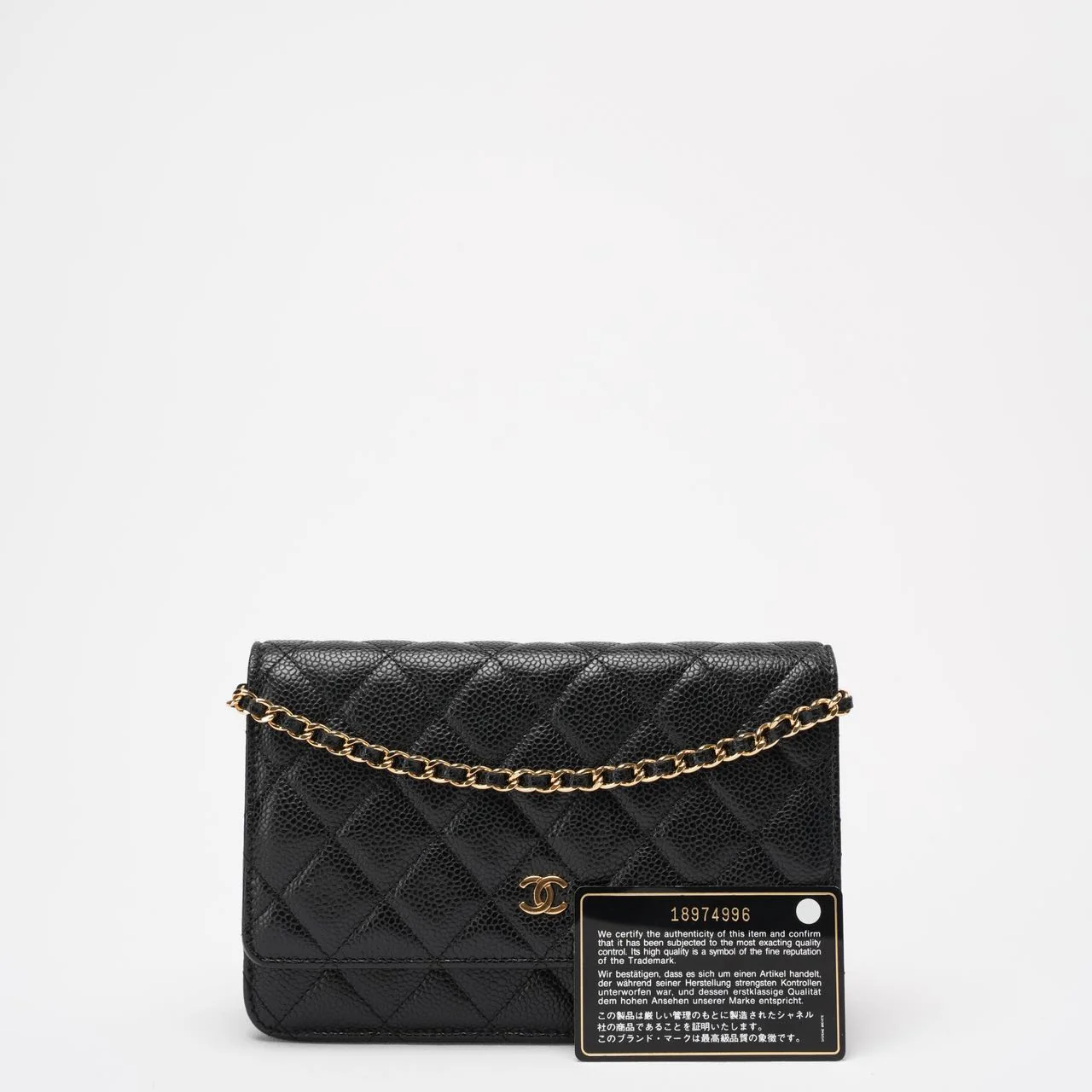 Chanel Black Classic Wallet on Chain WOC Bag Caviar 2013-2014