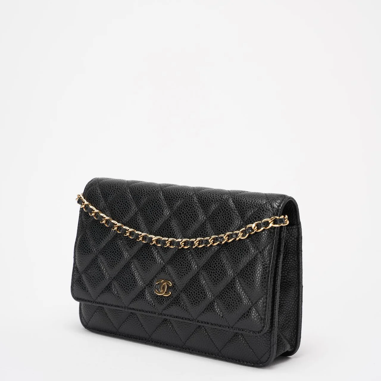 Chanel Black Classic Wallet on Chain WOC Bag Caviar 2013-2014