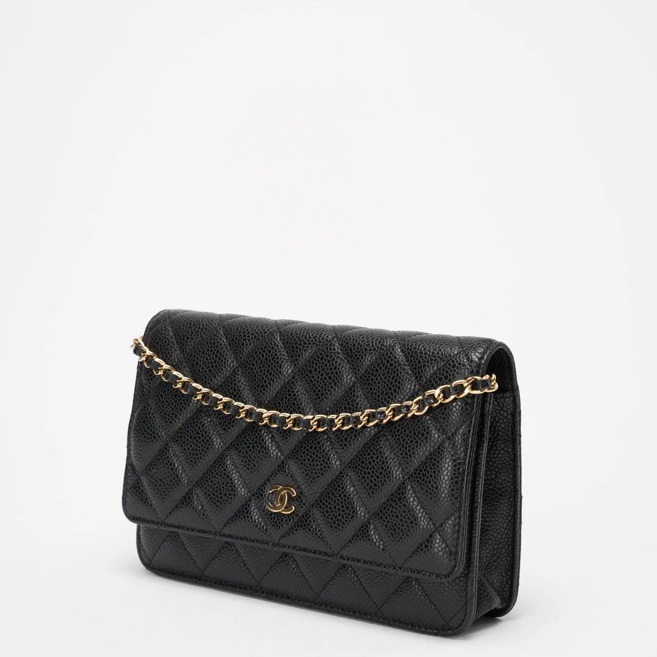 Chanel Black Classic Wallet on Chain WOC Bag Caviar 2013-2014