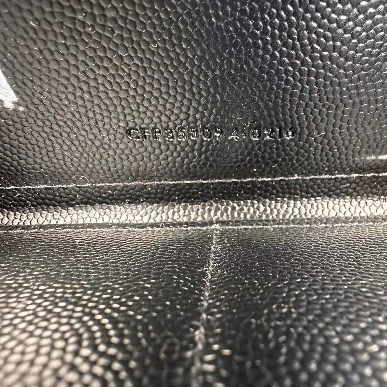 Saint Laurent Black Chevron Leather Continental Wallet