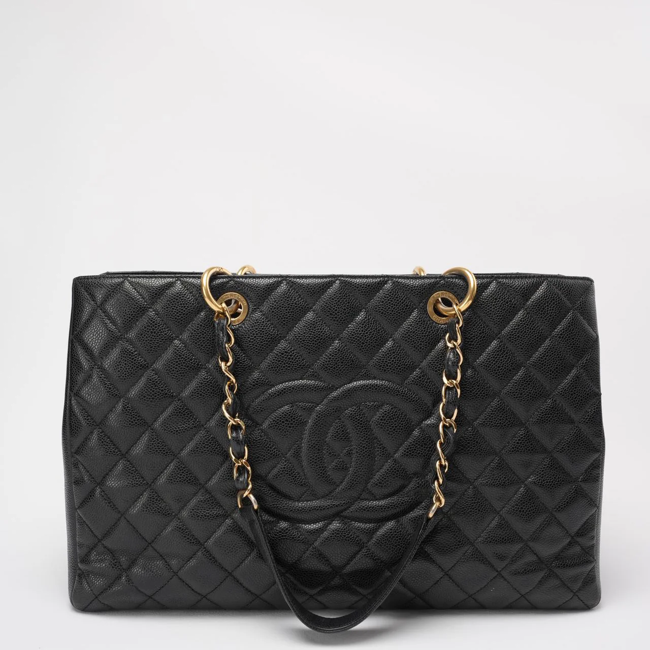 Chanel Black Grand Shopping Tote (GST) Bag in Caviar Leather