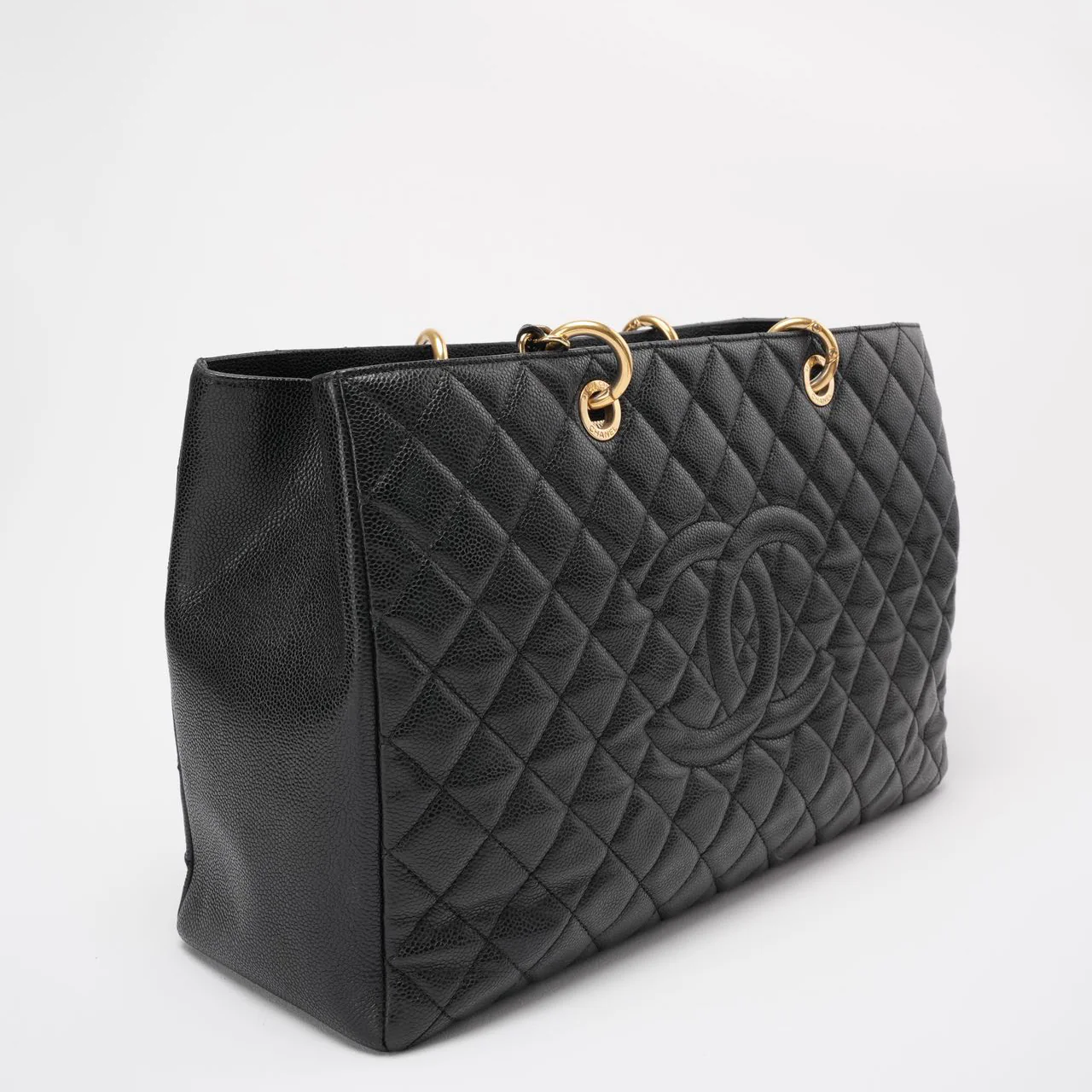 Chanel Black Grand Shopping Tote (GST) Bag in Caviar Leather