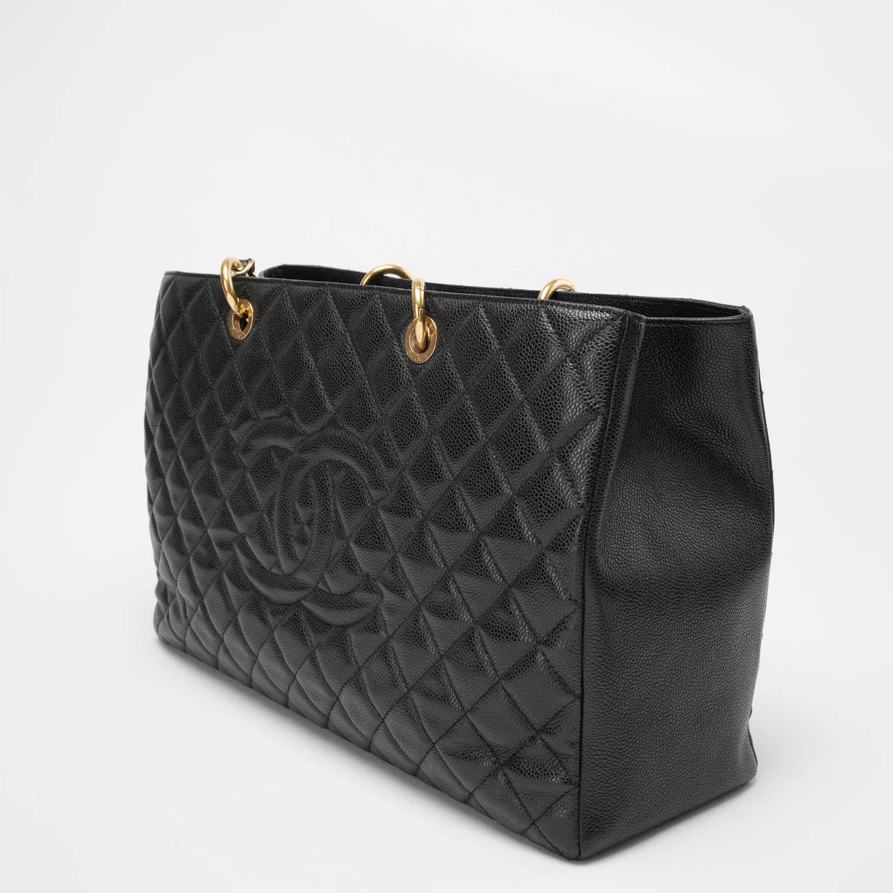 Chanel Black Grand Shopping Tote (GST) Bag in Caviar Leather