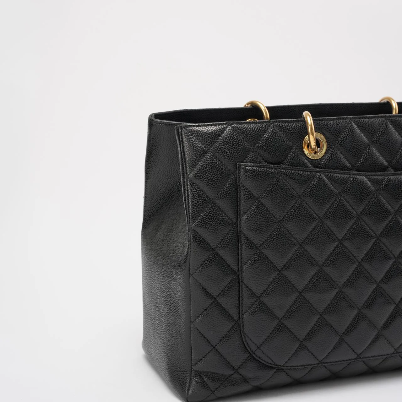 Chanel Black Grand Shopping Tote (GST) Bag in Caviar Leather