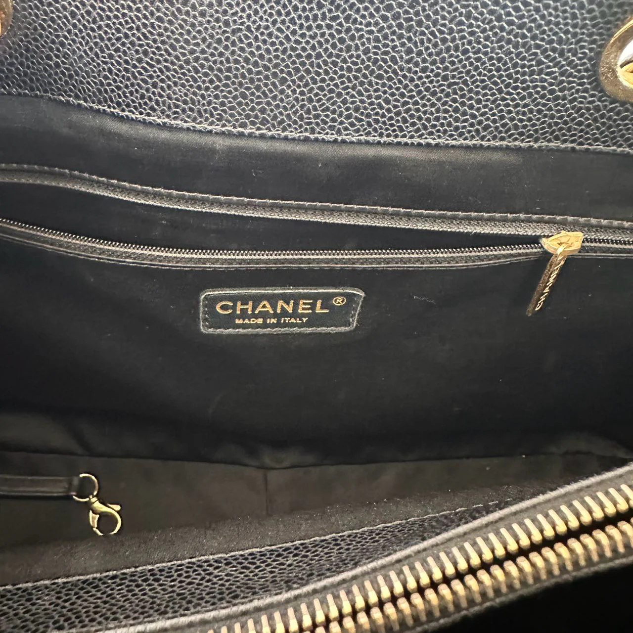 Chanel Black Grand Shopping Tote (GST) Bag in Caviar Leather