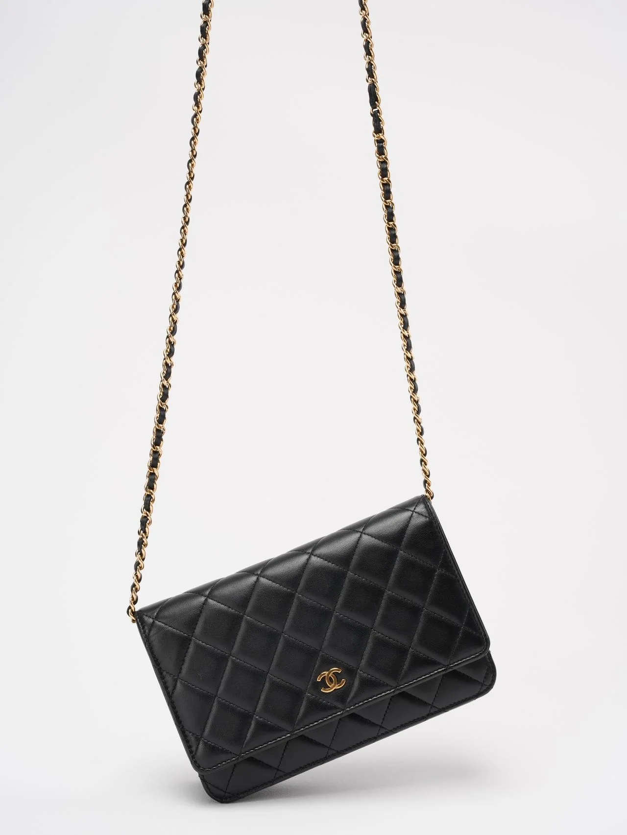 Chanel Black Wallet on Chain Bag Lambskin 2019