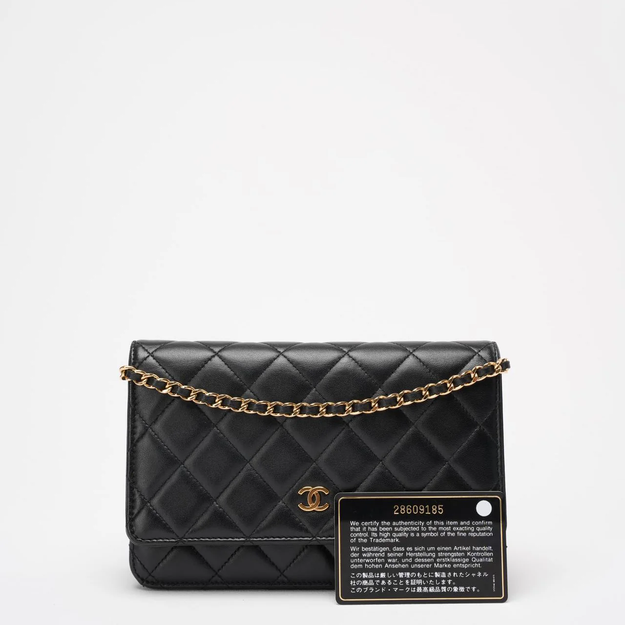 Chanel Black Wallet on Chain Bag Lambskin 2019