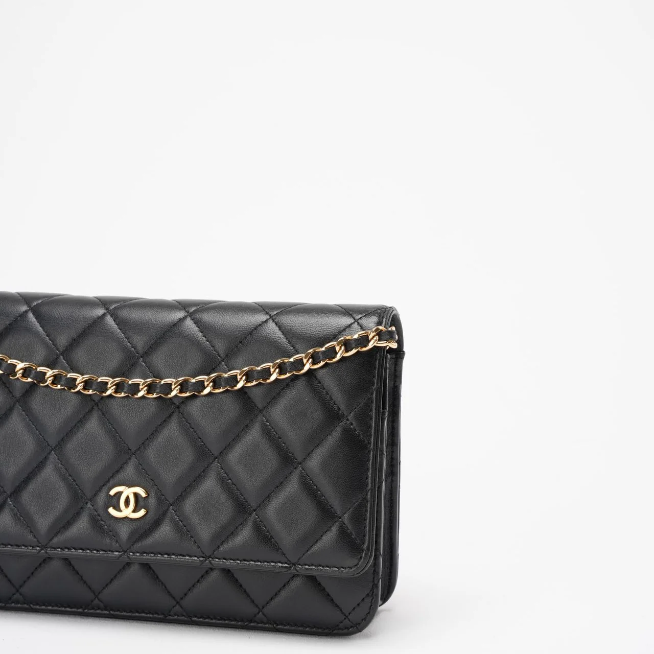 Chanel Black Wallet on Chain Bag Lambskin 2019