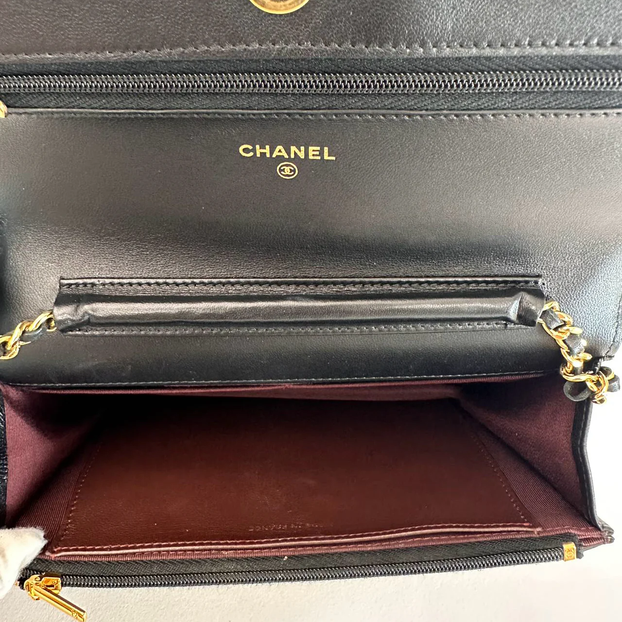 Chanel Black Wallet on Chain Bag Lambskin 2019