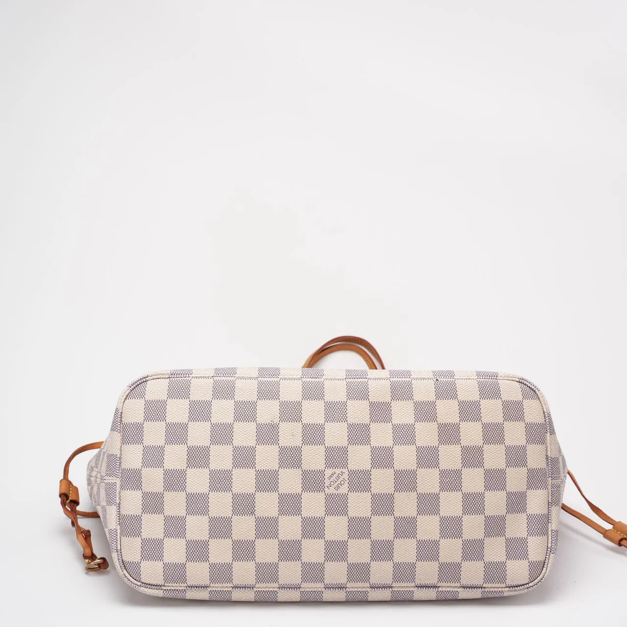 Louis Vuitton White Canvas Damier Azur Neverfull MM Tote Bag 2014