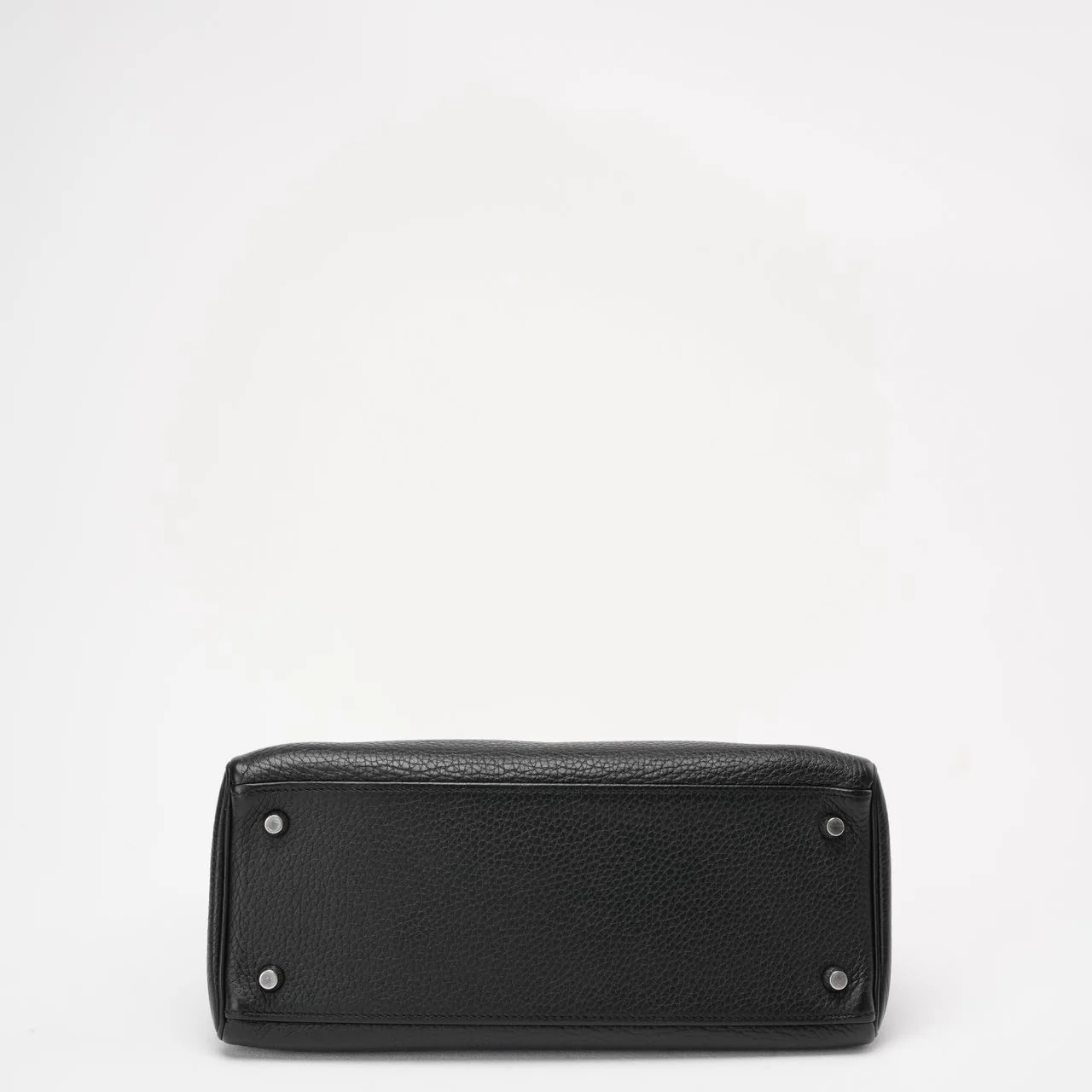 Hermès Black Kelly 28 P Square Togo Leather Palladium