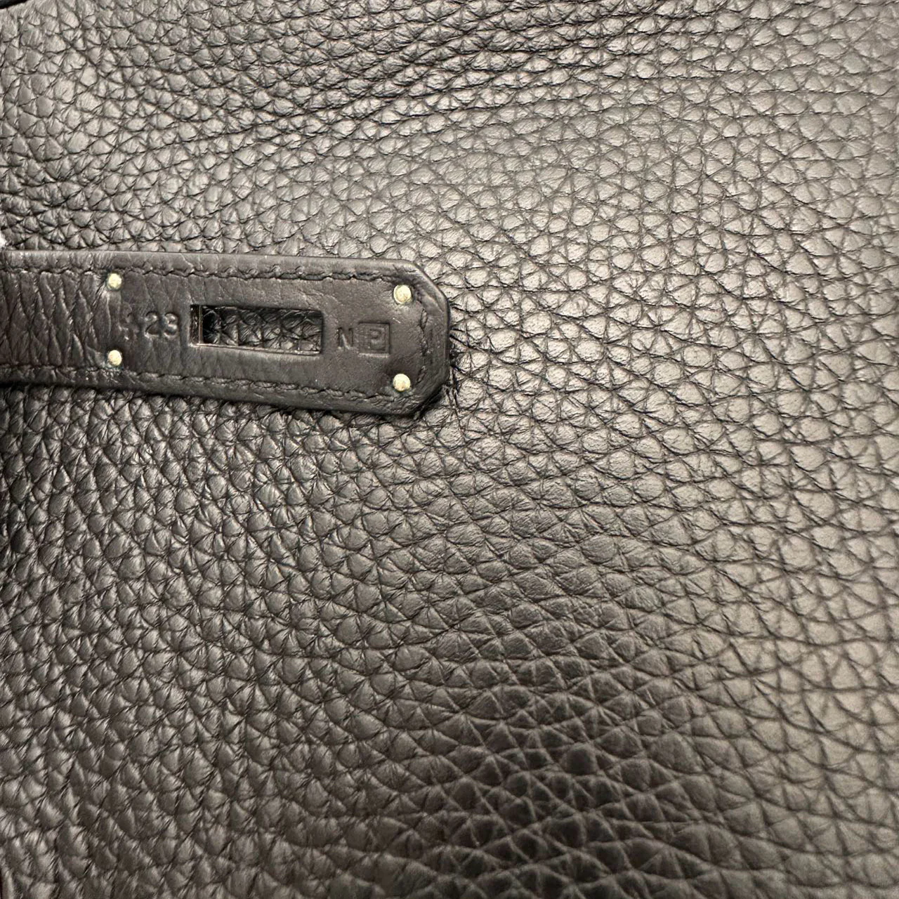 Hermès Black Kelly 28 P Square Togo Leather Palladium