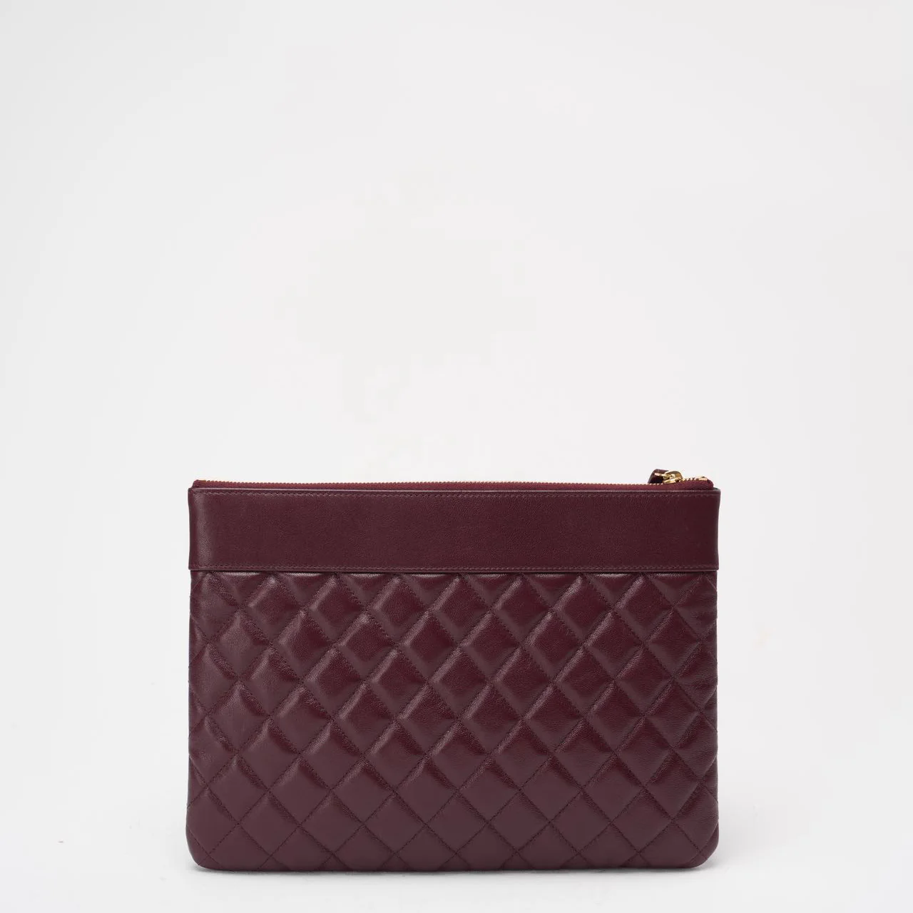 Chanel Burgundy Lambskin Leather Clutch 2016-2017
