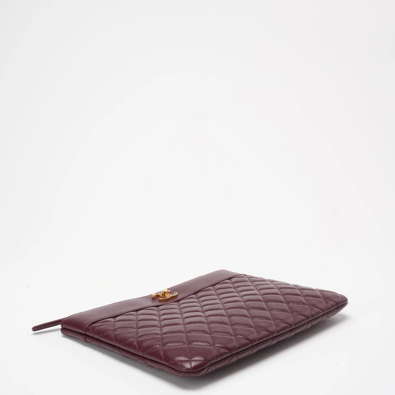 Chanel Burgundy Lambskin Leather Clutch 2016-2017