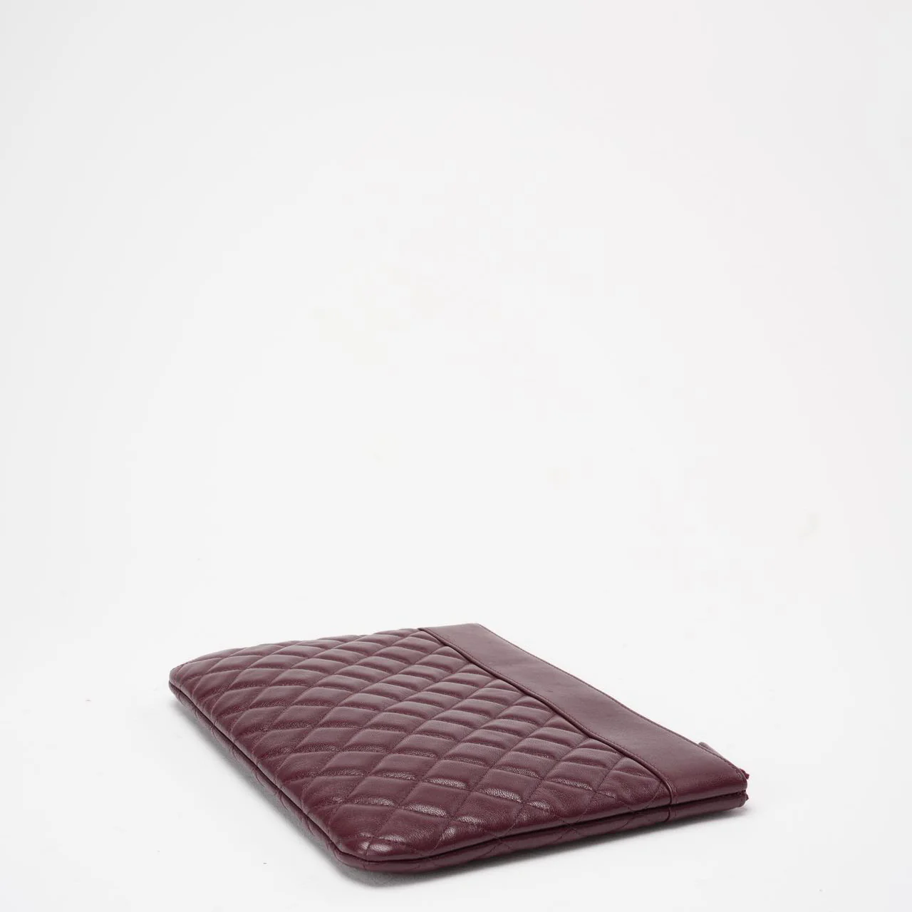 Chanel Burgundy Lambskin Leather Clutch 2016-2017