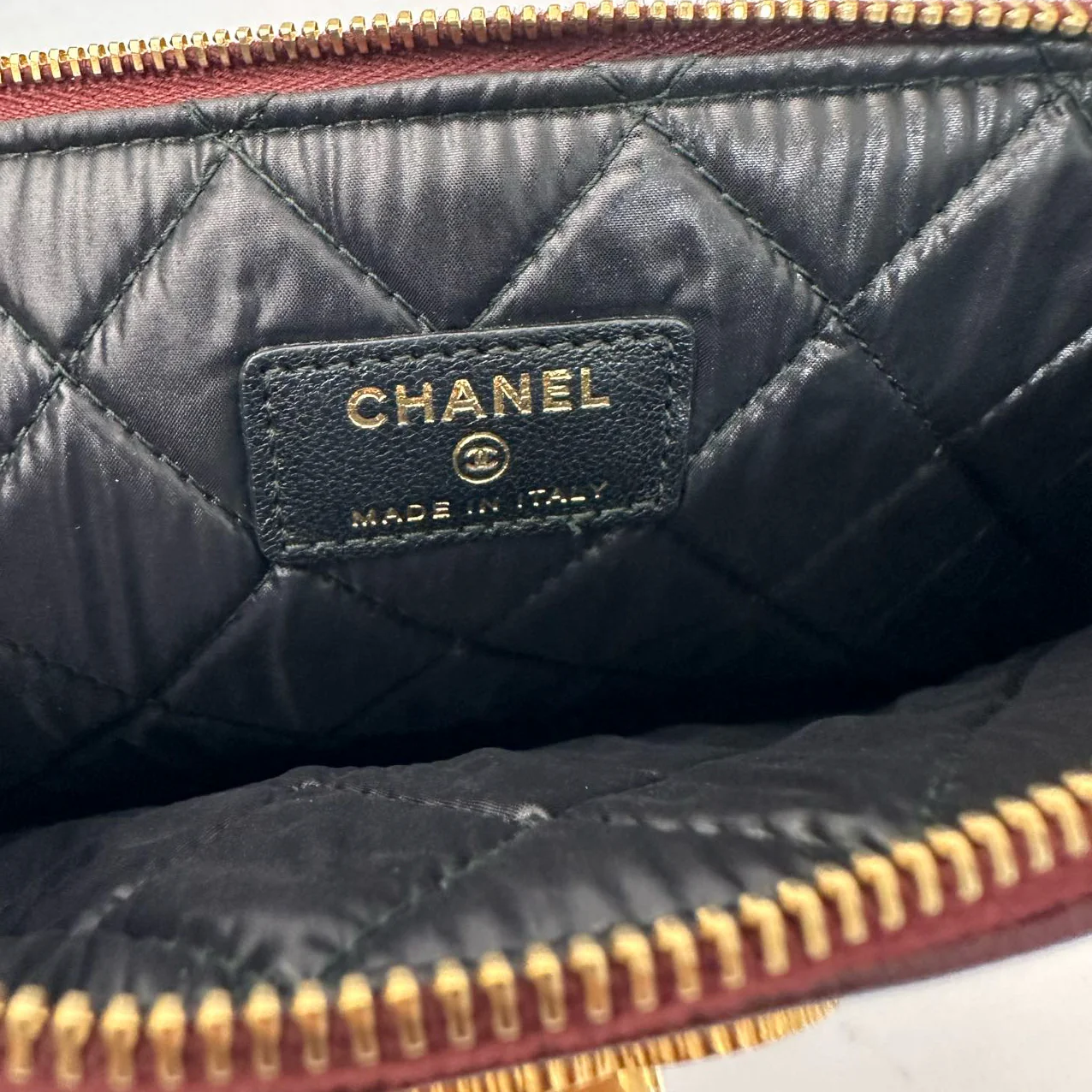 Chanel Burgundy Lambskin Leather Clutch 2016-2017