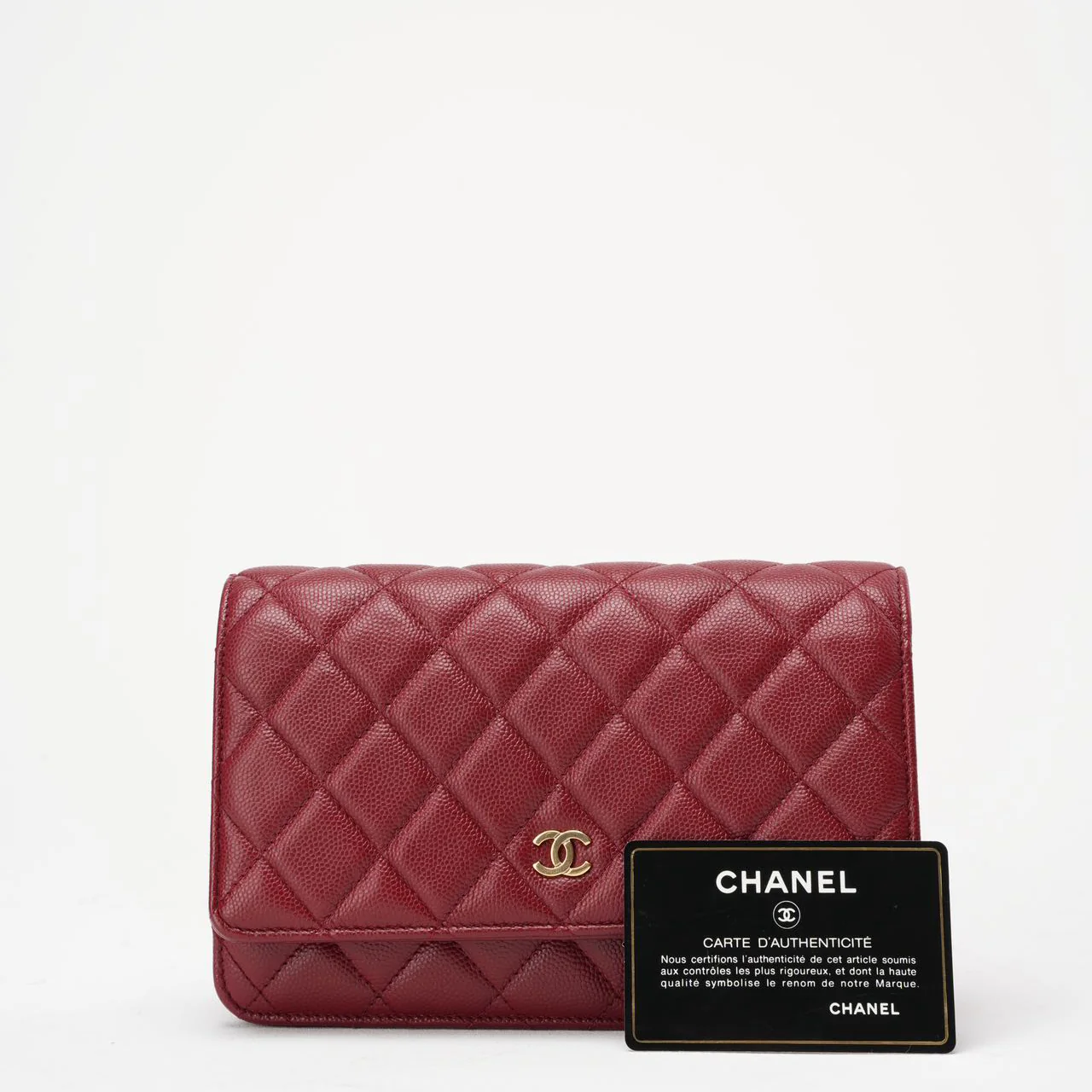 Chanel Burgundy Wallet on Chain WOC Caviar 2019