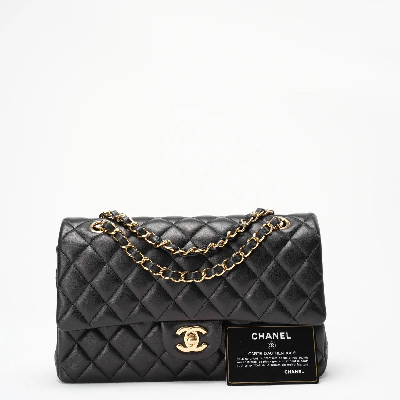 Chanel Black Medium Double Flap Lambskin 2014-2015