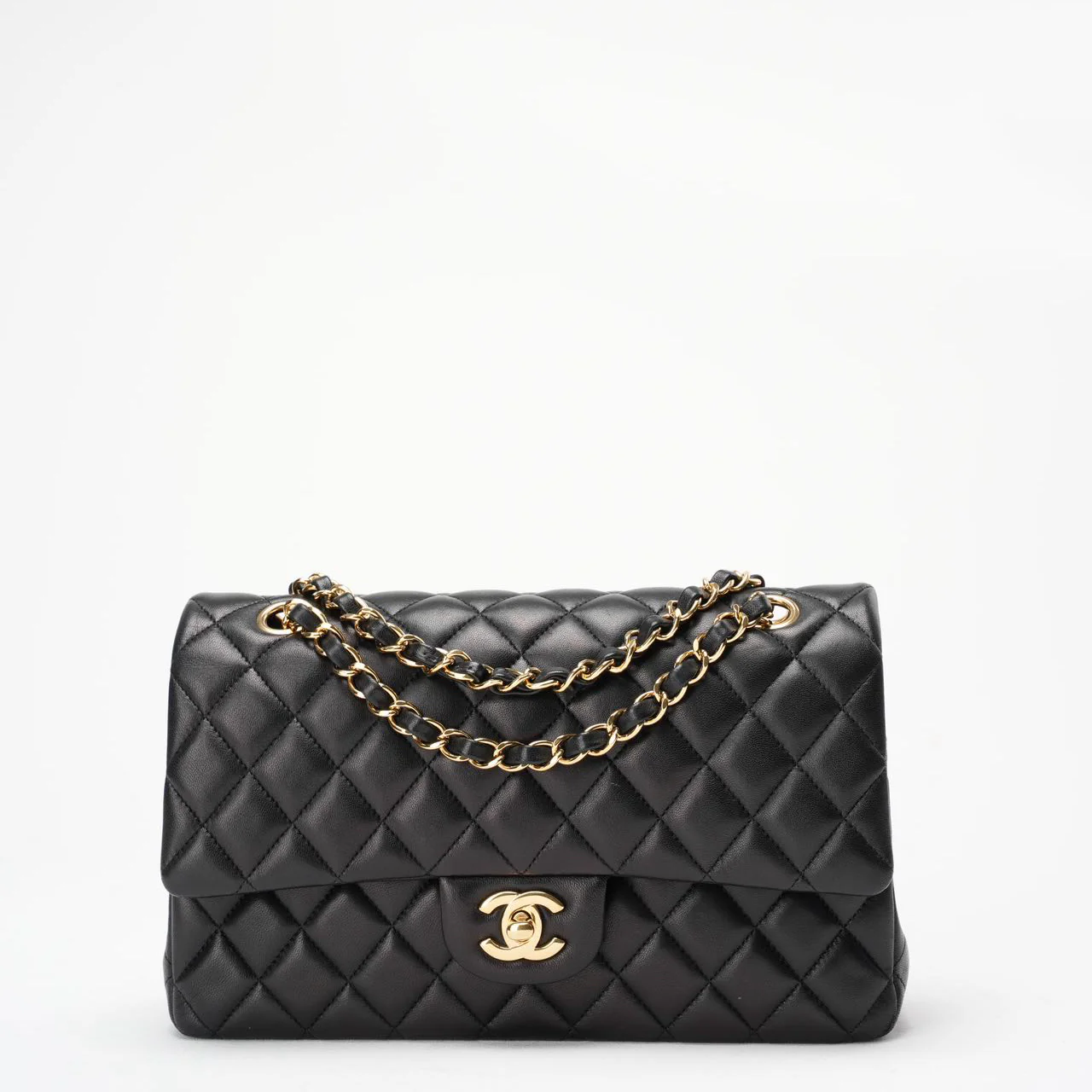 Chanel Black Medium Double Flap Lambskin 2014-2015
