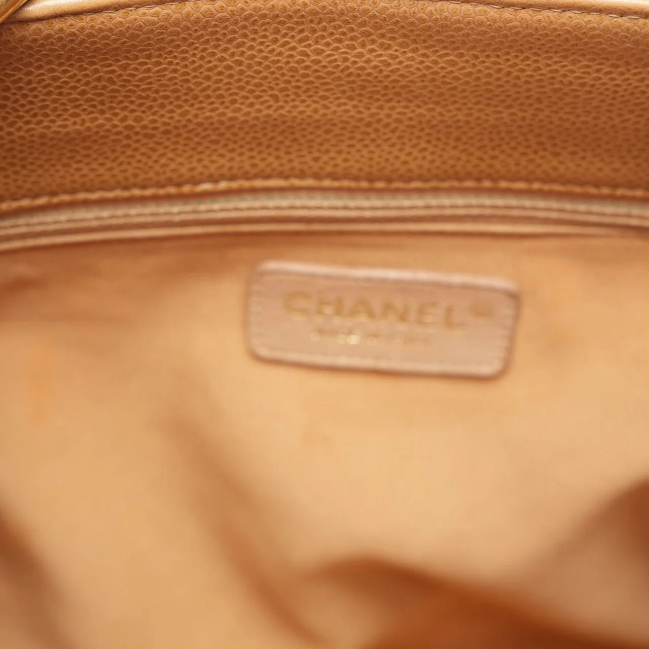 Chanel Vintage Beige Grand Shopping Tote GST Caviar 2003-2004