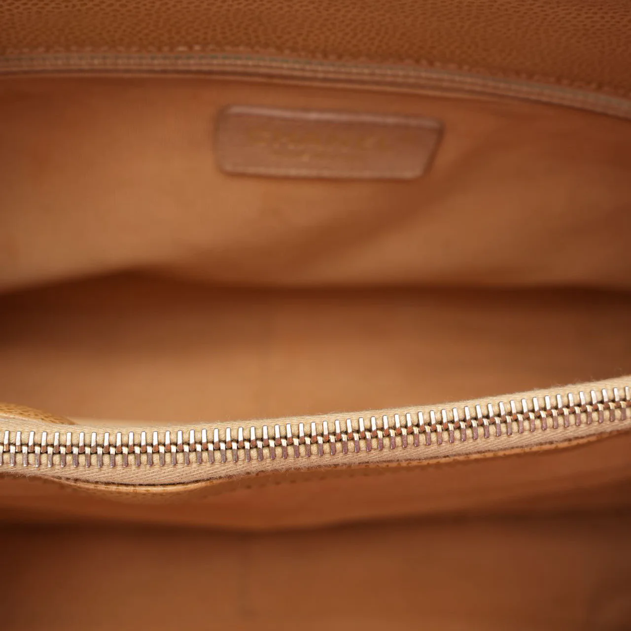 Chanel Vintage Beige Grand Shopping Tote GST Caviar 2003-2004