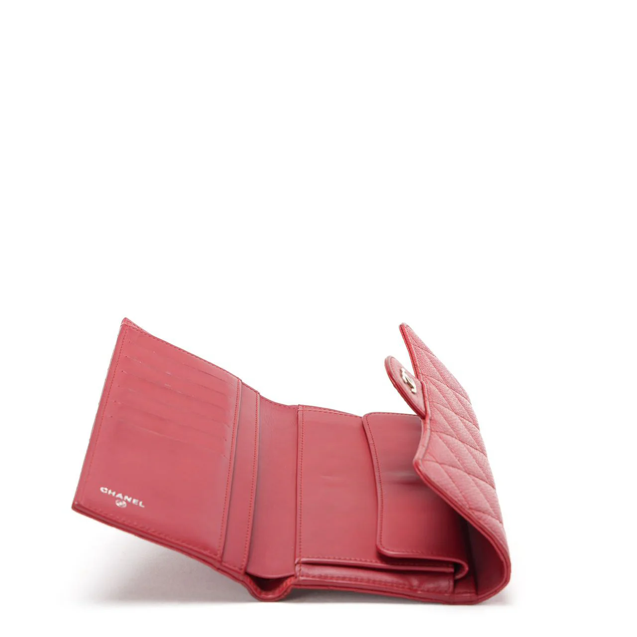 Chanel Red Large Flap Wallet Caviar 2014-2015