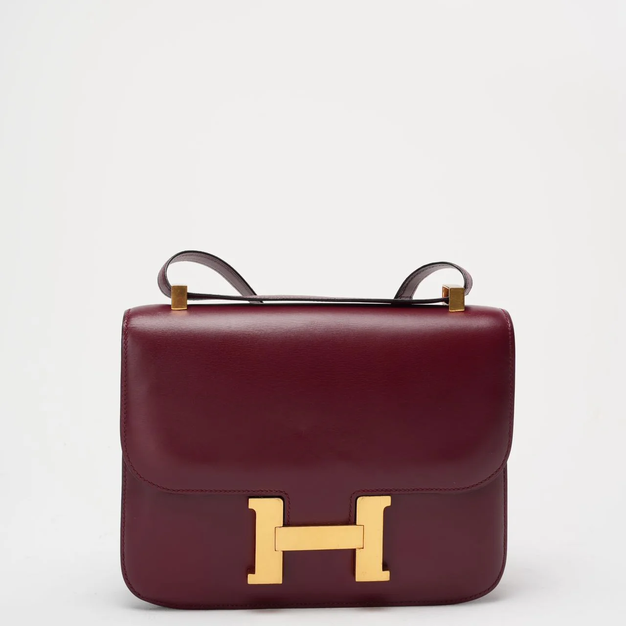 Hermes Vintage Constance 24 Burgundy Box 1980’s