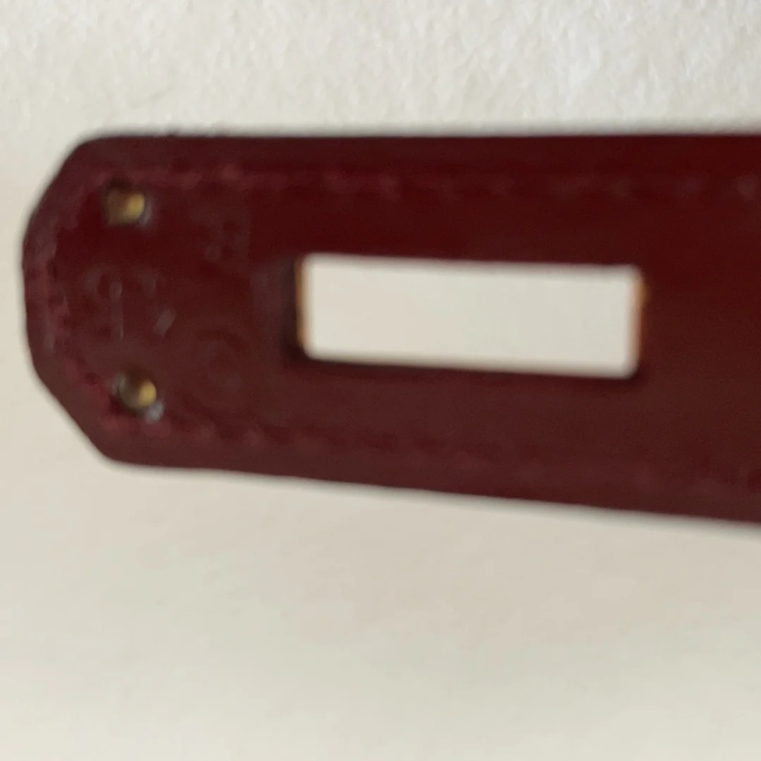 Hermes Vintgae Kelly 32 Burgundy Red Box Leather 1985